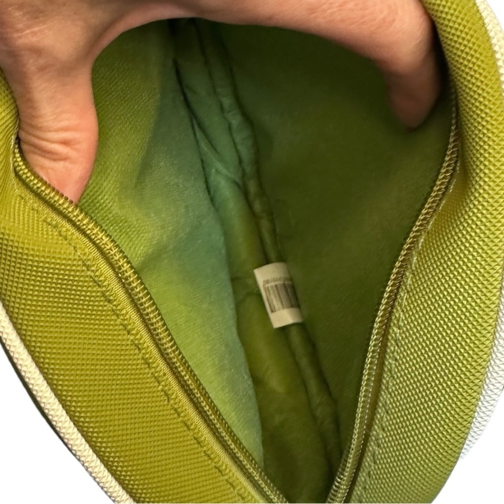 Lacoste Olive Green Round Crossbody Bag with White Trim - Picture 5 of 5